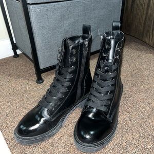 Black combat boots